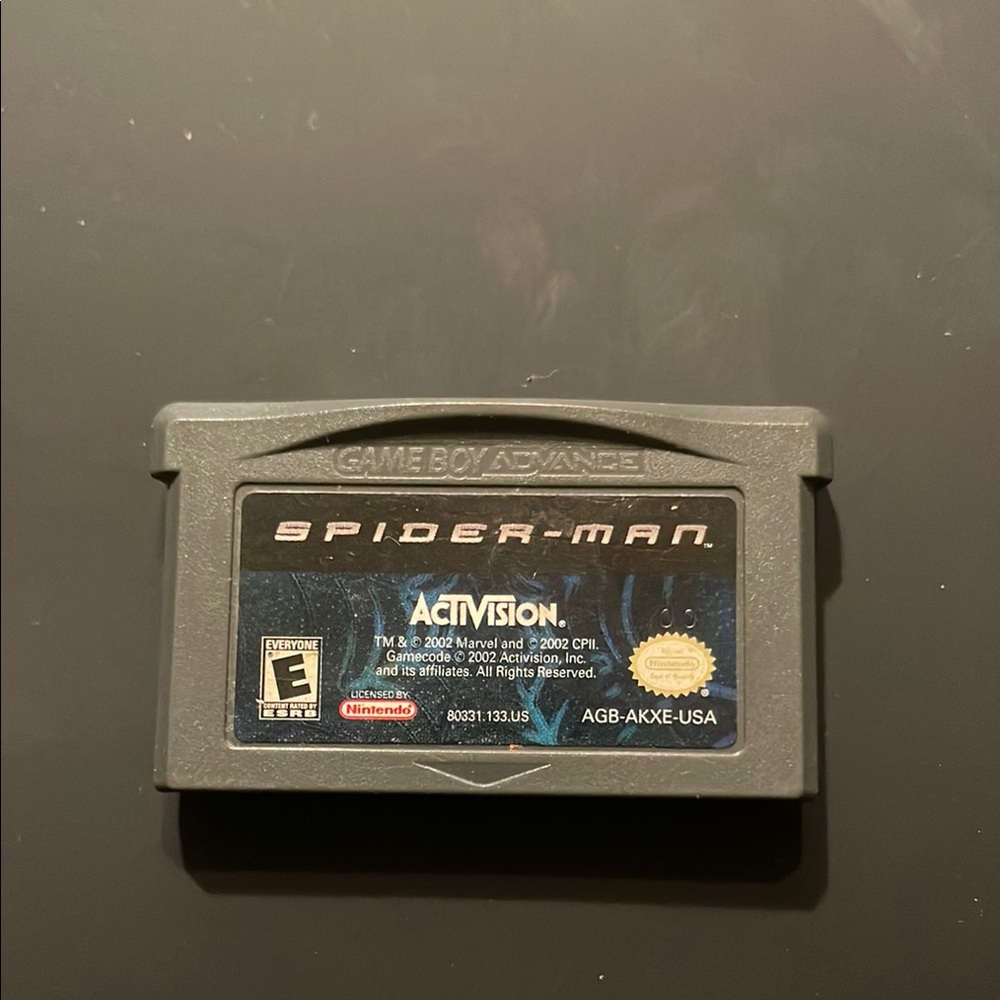 Spider-Man Game Boy Advance game preowned in good working condition